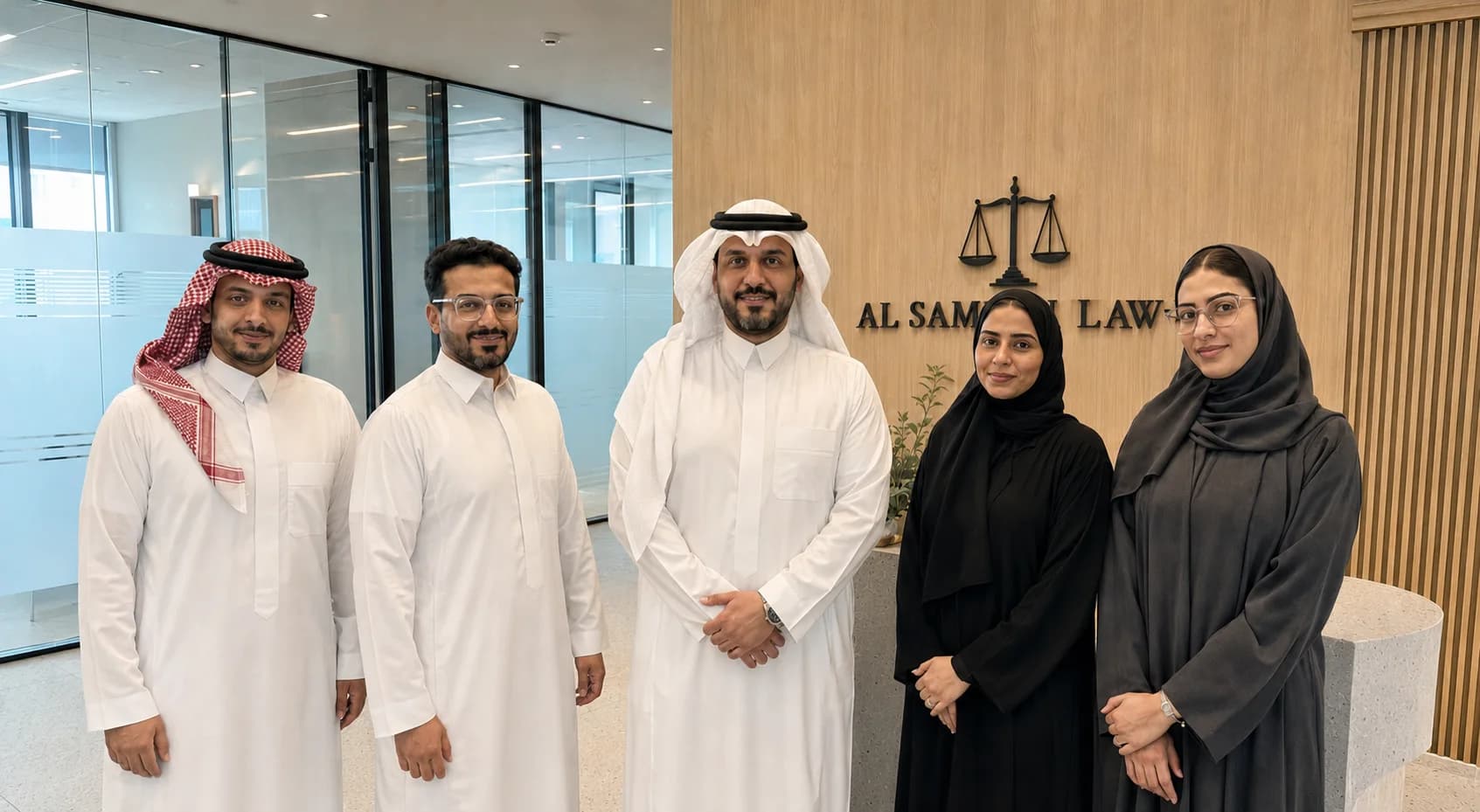 The lawyers of Al Samhan Law at the firm's Riyadh office.